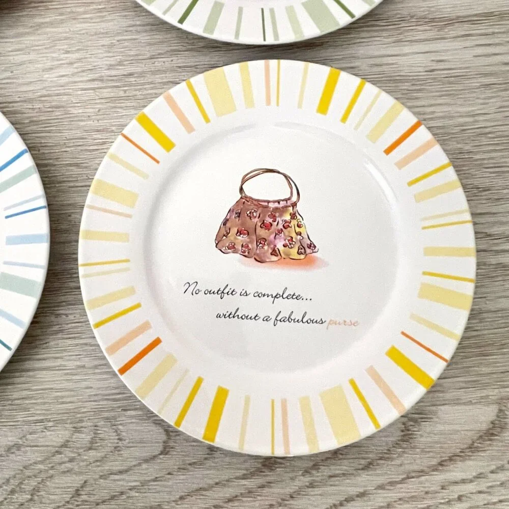 Plates Handbag Purse Theme Set 4 Rosanna 8
